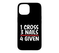 Carcasa para iPhone 15 Mensaje bíblico Cristiano 1 Cruz 3 Clavos 4 Dado Cristiano