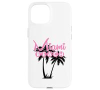 Carcasa para iPhone 15 Miami Beach Florida Palmera Retro Tropical