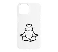 Carcasa para iPhone 15 Minimalista BLK Capybara Yoga Pocket Zen Meditación Amante