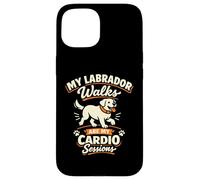 Carcasa para iPhone 15 Mis Paseos de Labrador Son mis sesiones de Cardio, Divertido Labrador