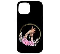 Carcasa para iPhone 15 Mom and Baby Giraffe For Safari Animal Lover Floral Circle