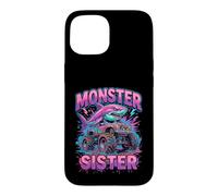 Carcasa para iPhone 15 Monster Sister Shark Truck Funny Pink Sibling