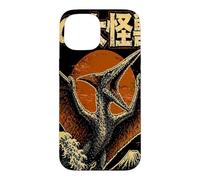 Carcasa para iPhone 15 Monstruo Cielo Volando Kaiju Pterosaurio sobre Ola Japonés Retro