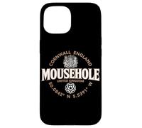 Carcasa para iPhone 15 Mousehole Cornwall England Coordenadas Etiqueta 2C