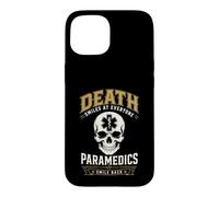 Carcasa para iPhone 15 Muerte Sonríe Paramédico EMS Humor Oscuro Primer Responsable
