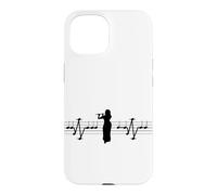Carcasa para iPhone 15 Músico con Flauta travesera ECG Notas Musicales flautista travesera