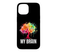 Carcasa para iPhone 15 My Brain Tree Rainbow Splash Neurodivergente Adulto