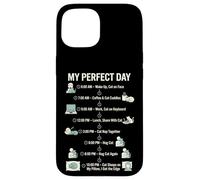 Carcasa para iPhone 15 My Day Cat Schedule, Divertida Vida Felina para Amantes de los Gatos