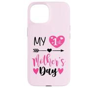 Carcasa para iPhone 15 My First Mothers Day Outfit Mommy 1st Time Mom Happy Mother