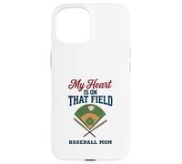 Carcasa para iPhone 15 My Heart Is On That Field Baseball Mom Proud Game