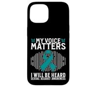 Carcasa para iPhone 15 My Voice Matters Support Sexual Assault Awareness Gifts