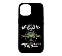 Carcasa para iPhone 15 Nature Is My Religion Earth Is My Church Native American Day