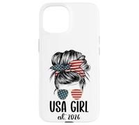 Carcasa para iPhone 15 New American Woman Proud USA Girl 2026 Citizenship