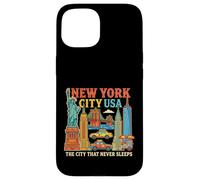 Carcasa para iPhone 15 New York NYC USA Travel Souvenir City Landmark Turist Gift