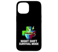 Carcasa para iPhone 15 Night Shift Survival Mode Nurse Medical Coffee