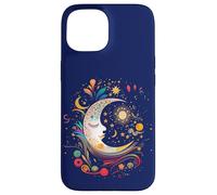 Carcasa para iPhone 15 Night Sky Moon Lunar Stars Sun Love Galaxy