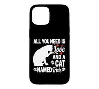 Carcasa para iPhone 15 Nombre Personalizado de Gato Trixie Cute Kitten Pet Lover