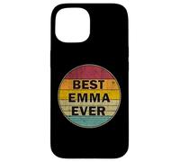 Carcasa para iPhone 15 Nombre Personalizado Emma I Love Emma Retro Vintage Style