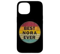 Carcasa para iPhone 15 Nombre Personalizado Nora I Love Nora Retro Vintage Style