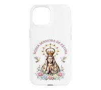 Carcasa para iPhone 15 Nossa Senhora de Fátima Floral Católica
