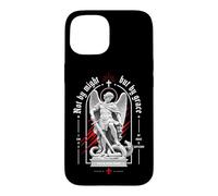 Carcasa para iPhone 15 Not by Might But by Grace Christian Archangel Versículo de la Biblia