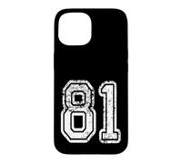 Carcasa para iPhone 15 Número 81 Grungy White Sports Team Style