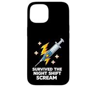 Carcasa para iPhone 15 Nurse Survived The Night Shift Scream