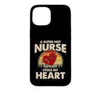 Carcasa para iPhone 15 Nurses Couple Gift Super Hot Nurse Stole My Heart Valentines