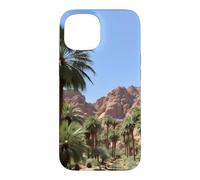 Carcasa para iPhone 15 Obra de Arte del Paisaje del palmeral del Oasis del cañón del Desierto