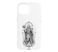Carcasa para iPhone 15 Obra de Arte mitológica de Thor Thunder God Norse Hammer Rune