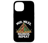 Carcasa para iPhone 15 Obstacle Course Racing Mud Miles Madness Repeat