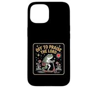 Carcasa para iPhone 15 Off To Praise The Lord Frog Meme Funny Christian Faith Jesus