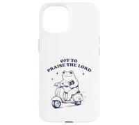 Carcasa para iPhone 15 Off To Praise The Lord Frog Meme Funny Christian Faith Jesus