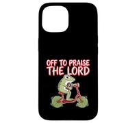 Carcasa para iPhone 15 Off To Praise The Lord Frog Meme Funny Christian Faith Jesus