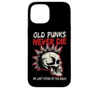 Carcasa para iPhone 15 Old Punks Never Die Skull Punk Rock Música Heavy Metal Retro