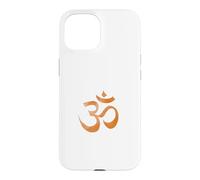 Carcasa para iPhone 15 Om Print Yoga marrón Desvanecido Ohm Mantra Símbolo Sánscrito AUM