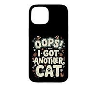 Carcasa para iPhone 15 Oops! I Got Another Cat Fun Kitten Lover Retro Mujeres Gato Mamá