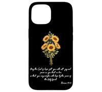 Carcasa para iPhone 15 Ora Que Dios desee a Sunflower Versículo bíblico Cristiano religioso