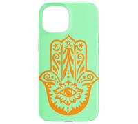 Carcasa para iPhone 15 Orange Hamsa Yoga Mediación