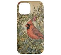 Carcasa para iPhone 15 Pájaro de jardín Cardenal norteño, Estilo Vintage