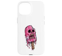Carcasa para iPhone 15 Paleta de Calavera Rosa derretida Espeluznante Verano Halloween Espeluznante
