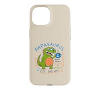 Carcasa para iPhone 15 Papasaurus Number One Dad Funny Dinosaur Rex Día del Padre