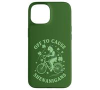 Carcasa para iPhone 15 para causar travesuras egipcias MAU Cat St Patricks Day