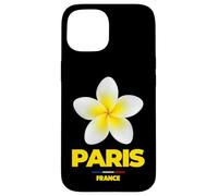 Carcasa para iPhone 15 Paris France Tropical Yellow Frangipani Flower Aesthetic