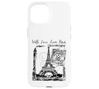 Carcasa para iPhone 15 Paris with Love from Paris France French Postcard