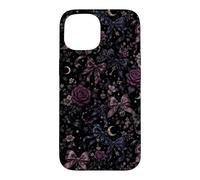 Carcasa para iPhone 15 Patrón de Luna botánica Vintage con diseño Floral, Estilo Bow Coquet