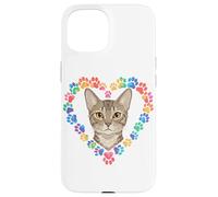Carcasa para iPhone 15 Paws Dye Heart Egyptian MAU