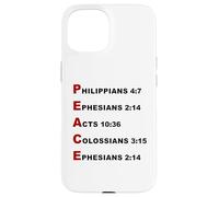 Carcasa para iPhone 15 Peace Acrostic - 5 Christian Faith Bible Verse Scriptures