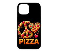 Carcasa para iPhone 15 Peace Love Pizza tee - Divertida pizzería Retro