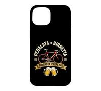 Carcasa para iPhone 15 Pedalata y Gorro de Bicicleta Vintage Cycling Birra